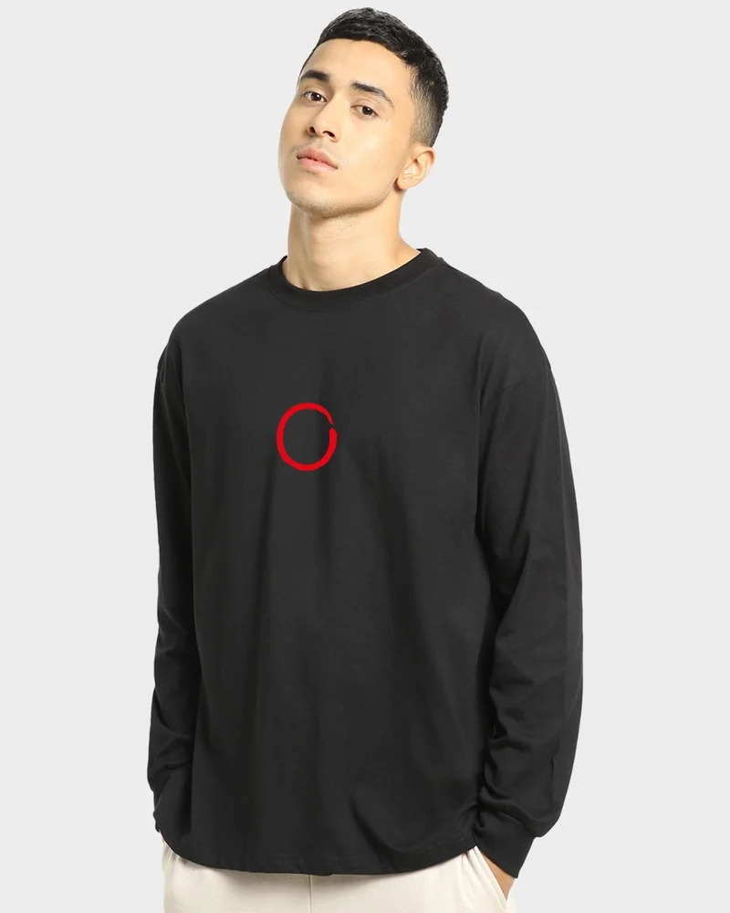 بيواكوف Men's Black Warriors Graphic Printed Oversized T-shirt